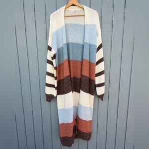 Fashion Nova Still Need You Striped Cardigan Duster Sweater Women’s Size M